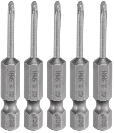 QUARKZMAN 5Pz #1 Punte Cacciavite Phillips PH1 1/4 Gambo Esagonale 2 (50mm) Lungo Acciaio S2 Magnetiche Inserti per Avvitatore per Cacciavite Elettrico Punte Trapano 0.098 (2.5mm) Asta