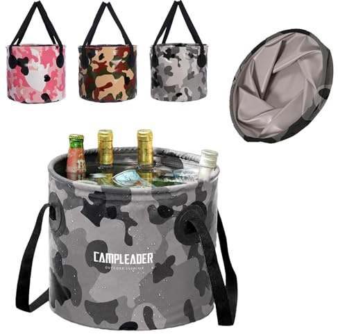 Shyllin Vikbar diskskål 20 l, camping tvättskål, diskskål i kamouflage, vikbar camping diskbänk för camping och resor, kan användas som handfat, ankare (grön)