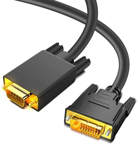 AKWOR DVI to VGA Cable 6FT, DVI-D 24+1 to VGA Adapter Cable Male to Male Gold-Plated Display Cord for Computer, PC Host, Laptop, Graphics Card to HDTV, Monitor, Display Screen, Projector