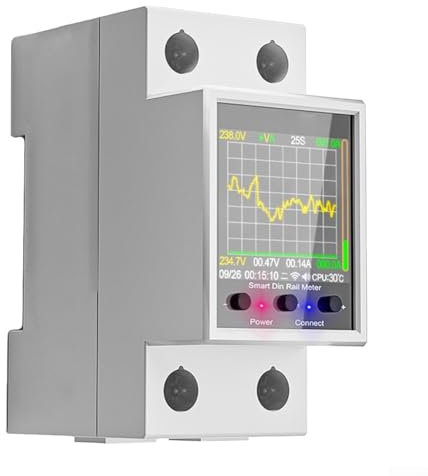 HOHOVYVY Contatore elettrico per lettura Wi-Fi, contatore di energia con guida DIN, 100 A, contatore di corrente Wi-Fi, con protezione da corrente residua e per interruttori intelligenti Tuya (switch