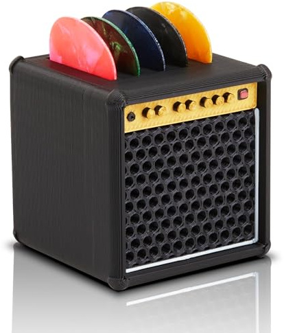 PartyHop Mini Guitar Pick Holder 3D Printed Guitar Amp Picks Display Case for Guitar, Bass, Ukulele, Stylish Guitar Theme Gifts for Music Enthusiasts& Musicians& Guitar Players& Guitarists