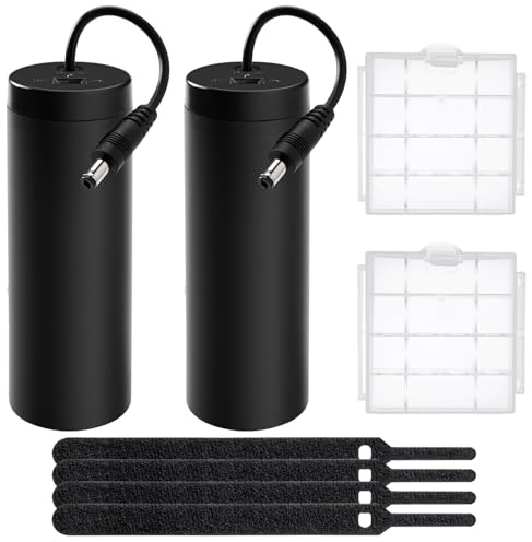 KUOQIY 2 Stycken 8 AA Batterihållare DC-hankablar 5.5x2.1 mm, 8x1.5V AA 12V Batterihållare med PÅ/AV-Brytare & Ledningar, med Batteriförvaringslåda, Svart