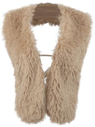 RUIXIA Toy Sexy en Fausse Fourrure pour Femme Haut Court Style Y2K Débardeur Col V Profond Dos Nu Gilet sans Manches Camisole en Peluche pour Club Danse Soirée