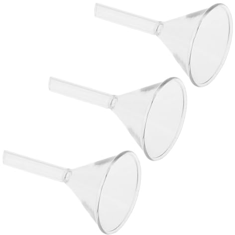 MUELODSIC 3 piezas Embudo de Vidrio de Laboratorio Transparente Embudos Científicos Pequeños para y Decantación