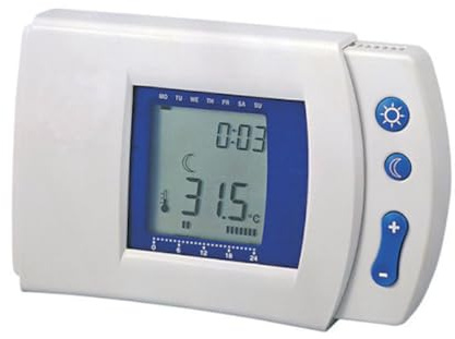 Cronotermostato digitale da parete, programmazione settimanale, 7 programmi, facile da programmare, funzione vacanze e energy saving, doppia alimentazione, batteria e 230V, 2 fili, termostato caldaia