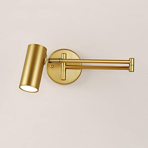 ISCBAFYX Applique da Parete con Braccio oscillante Lampada da Lettura Regolabile per Montaggio a Parete Lampada da testiera, Applique cablate GU10 Faretti girevoli da Parete per Camera da Letto