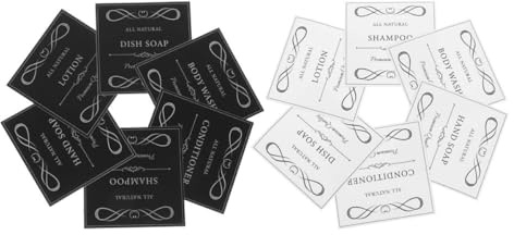 STOBAZA 12 Pegatinas para Botes Gel Impermeables de PVC para Organización en Baño, Etiquetas Adhesivas Fáciles de Remover para Frascos y Dispensadores
