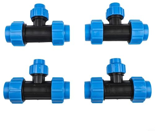 Besttoolifes Raccordo a T riduttore in polietilene, raccordo in plastica per tubi dell'acqua per irrigazione e idraulica da giardino, 25 mm x 20 mm x 25 mm, 16 bar resistente alla pressione (32 x 20 x