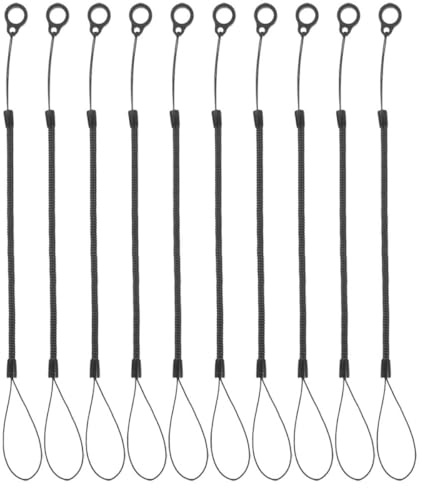 SUPVOX Lot de 10 Cordons Anti-perte pour Stylo Ressort 23 Cm, Anneau en Silicone 8 Mm, Lanière Extensible pour Stylets et Téléphones, Accessoires Bureau et École Pratiques