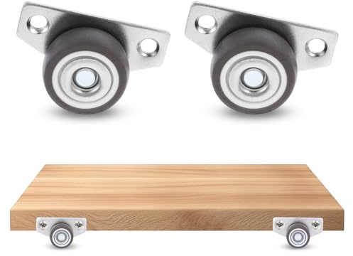 ElevateTech Lenkrollen für Möbel Möbelrollen Mini-Lenkrollen flache Mini-Lenkrollen aus Edelstahl geeignet für Büro Küchenmöbel Tische Schubladen Wagen Schränke und Ablagen(2)