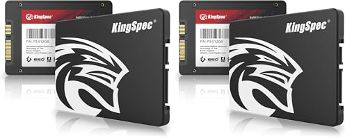 KingSpec 512GB 2.5 SATA Festplatte Intern SSD SATA 3 interne SSD 3D NAND Flash, 2.5 Zoll kompatibel mit Desktop/Laptop (Packung mit 2)