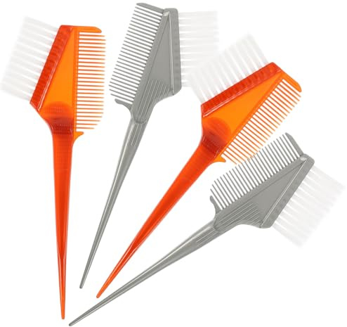 Tofficu 4pièces Set de Pinceaux pour Teinture Cheveux Double-face Poignée Antidérapante et Application Précise pour Usage Salon et Usage Domestique