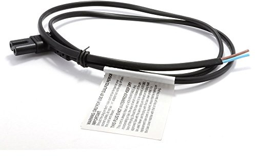 kenable Right Angle Figure 8 Power Cable C7 to Bare Wire 2 Core 0.75mm² 90 Degree Low Profile Plug for Tight Spaces 240V Black 5m