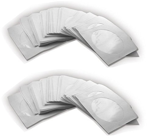 Trendsky® Papierhüllen mit Fenster und Lasche für CD DVD Bluray Rohlinge Papier Hüllen - Qualtätsprodukt (200 Stück)