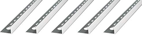 Fuchs Design Premium Fliesenschiene 12,5 mm Winkelprofil Aluminium eloxiert silber matt 2,5 m (1 Stück | 2,5m)