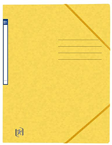 Oxford Eckspanner-Mappe A4, Top File +, ohne Klappen, aus Karton, gelb, 10 Stück