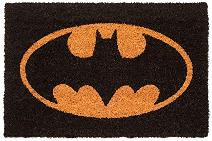 Grupo Erik Zerbino Batman - Zerbino Ingresso Esterno Cocco Divertente 40x60 cm con Base in PVC Antiscivolo | Tappeto Ingresso Esterno: Batman Gadget