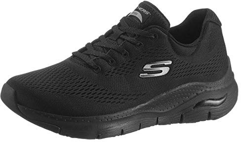 Skechers Women's Arch Fit Big Appeal Sneaker,Black Mesh / Trim,8 UK Wide