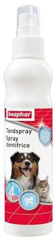 BEAPHAR – Spray Dentifrice – Nettoyage des Dents du Chien et du Chat sans brossage ni rinçage – Combat la Plaque Dentaire, la Formation de tartre, et la Mauvaise haleine – Flacon 150 ML