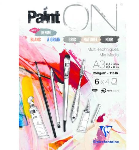 Paint ON Mix Media Malblock (6), 250 g/m², A3, verleimt, 24 Blatt