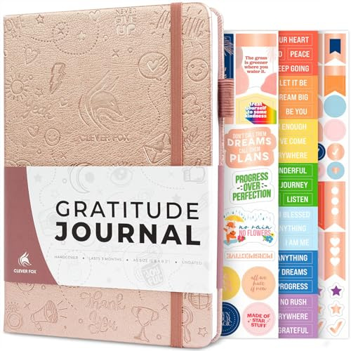 Clever Fox Gratitude Journal – Happiness, Positivity & Affirmation Daily Journal – Inspirational Daily Notebook – 3 Months, A5 (Rose Gold)
