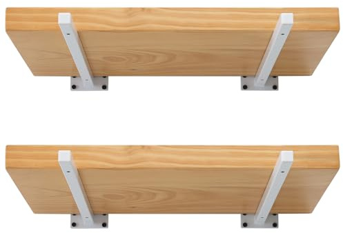 Regalträger 40cm, 4 Stück Metall Weiß Regalhalterung für Regalbrett Wandmontage, Schwebende Wandregal Regalhalterungen für Kliedung, Bücher in Wohnzimmer, Büro und Küchen