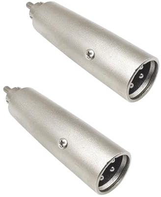 iYueMps 2 Stück XLR auf Cinch Adapter 3Pin XLR Stecker auf Cinch Stecker Steckverbinder, Cinch auf XLR-M Audio Mic Adapter für Mikrofon, HiFi, Mischpult und Lautsprechersystem