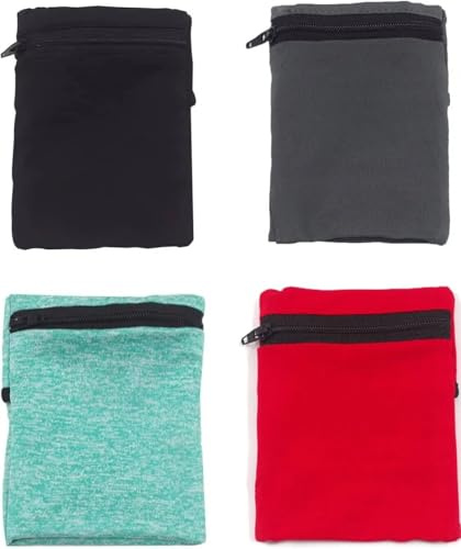 4 Stück Sport-Handgelenktasche, Reißverschluss, Schweißband, Handgelenktasche, Laufen, Turnbeutel, praktische Reise-Geldbörse, Diebstahlschutz, Handgelenktasche, Schlüssel, Ausweise, Geldaufbewahrung