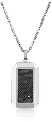 GAVU Collar para Hombre con Cadena de Acero Inoxidable y Colgante de Chapa Militar 60cm