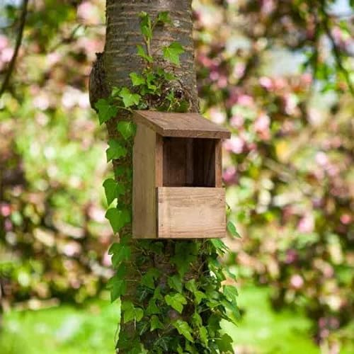 Garden Mile Robin Nest Box Natural Wood Nesting Wall Mounted House Garden Bird Shelter Outdoor Birds Hotel Bird Nesting Box for Wild Birds Nesting Box Outdoor Heavy Duty Weatherproof