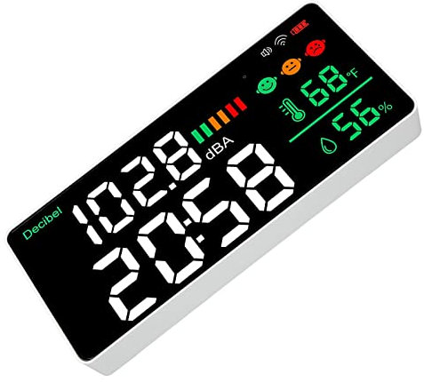 Sound Level Meter, LED Display Db Meter Decibel Sound Meter 0 to 130dB Measurement, with USB Charging Cable for Office and Home Use