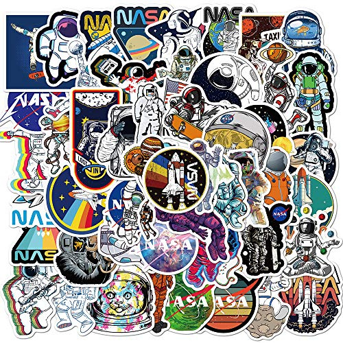 Astronauta della NASA adesivi Pack 50 pezzi per bottiglia d'acqua Laptop Car Skateboard Mens Cave Decor Adolescenti Adulti