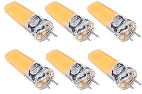 Tnfeeon 6 STÜCKE LED Nachtlichtbirne GY6.35 Birne 5 W COB LED Birnen Äquivalent Glühlampe Fenster Kerzen Kronleuchter Ersatzbirne für Wohnzimmer (Warmweiß)
