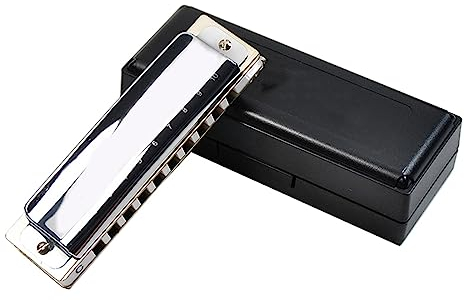 Mundharmonikas Diatonische 10-Loch-Mundharmonika, Messingkamm, Stimmzungen, Mundharmonika, Tonart C, Harfe, Professionelle Musikinstrumente