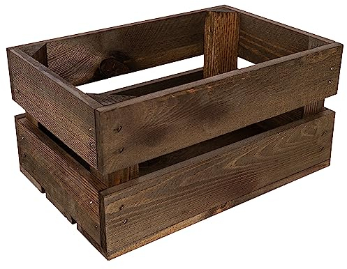 Creative Deco Cassetta in Legno Marrone VENGE 30x20x15 | Cassette Legno, Scatola Porta Oggetti per Giochi e Vestiti | Cassetta Legno Vintage Decorazione in Legno Contenitore Portaoggetti