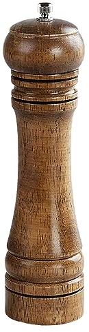 Molinillo de Pimienta VIER, Molinillo de Sal, Pimienta y especias, de Madera Maciza con Molinillo de cerámica Ajustable. Medida 27,5 cm de longitud (10,82 pulgadas)