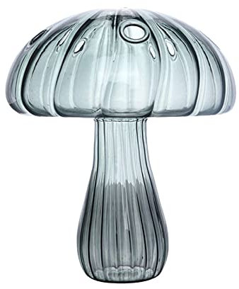 BEIJIALY Vases de Plantes Hydroponiques, Vase à Fleurs de Champignons, Vase en Verre Hydroponique en Forme de Champignon de Style Nordique, Vase à Fleurs en Verre pour la Décoration de la(Bleu)