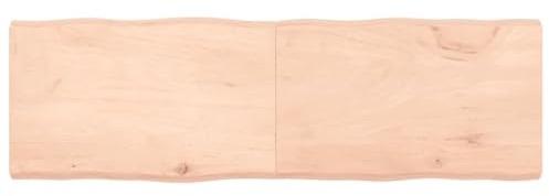 vidaXL Tischplatte, Holzplatte für Tisch Esstisch Couchtisch, Massivholzplatte Handgefertigt mit Baumkante, Ersatztischplatte Scharnierdesign, 160x50x(2-6) cm Massivholz Unbehandelt