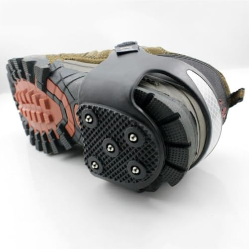 TOPPERFUN 1paare Outdoor Zahn Silikon-eis-spikes Für Schuhe Rutschfeste Crampons Mit Reflektorstreifen Für Bergsteigen Jogging Und Winterwanderungen Schuhgröße