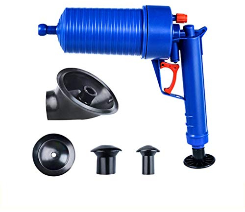 WowZza Toilet Plunger,Toiletr,Blocked Toilets,Unblocker Pipe Cleaning High Pressure Pump Toilet Plunger Tool with 4 Adapters Neutral Plastic for Wc Kitchen Bathroom