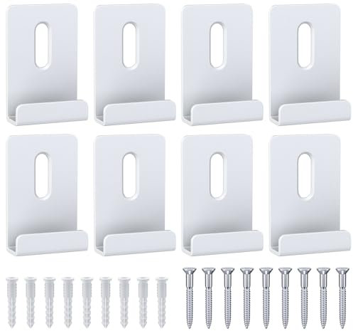 Metall-Spiegel-Clips, 1/4 Zoll Spiegel-Montagezubehör, Spiegel-Clips für die Wandmontage, Spiegelaufhänger für die Wand, geeignet für Spiegel-Bilderrahmen, 8 Stück (weiß)