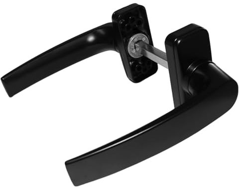 Sivenci Set di maniglie per porte in alluminio | Set di Maniglie con Rosetta | Quadretto da 8 mm | Manovella reversibile | Laccato Nero