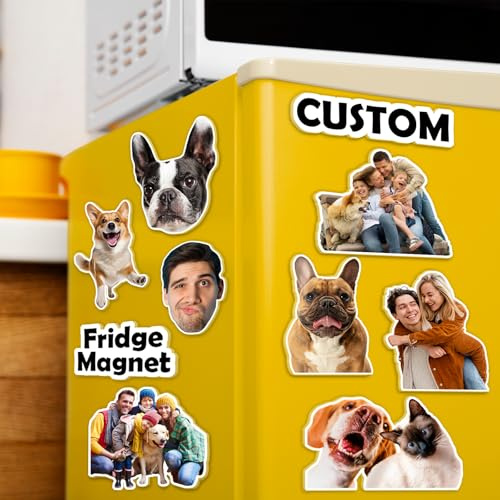 XRLSG Personalisierter Kühlschrankmagnet aus Acryl in Form mit Foto oder Haustierporträt wasserfester Kühlschrankaufkleber für Heimdekoration