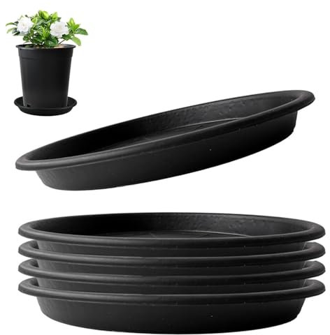hzbaiyi 5 Pack Plant Saucer Plastic Plant Pot Saucer Garden Saucers Plant Pot Saucer Trays Drip Tray Plant Trays for Pots Botanical Gardening Dish for Indoor Outdoor Garden (26 * 26 * 4.5)