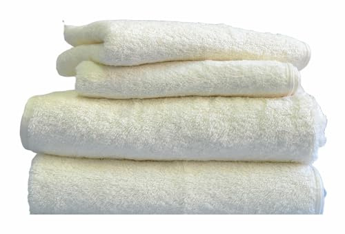BIRIKKINA Set Asciugamano con Ospite 1 + 1 Asciugamani Bagno e Bidet - 100% cotone Extra Morbido (1, 600 GRAMMI 2 SET PANNA)