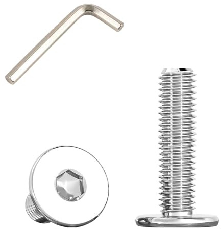 Vis Inox Tete Plate avec Bride, M6x20mm Boulons à Tête Plate Hexagonale Sont Utilisées Dans Les Meubles et Les Machines, en Acier Inoxydable 304 (30 Pièces)