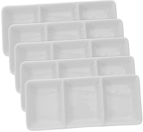 DONFAMDS 5 Piezas Plato De Cerámica Para Mojar De Rejillas De Plato De Condimentos Para Mojar Salsa De Soja Para Comidas Tailandesas Vietnamitas y Coreanas