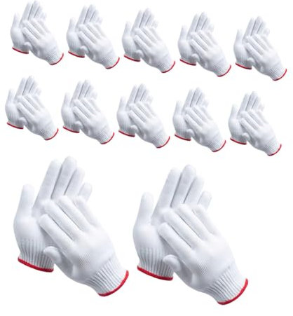 HEALEEP 12pairs Cotton Work Gardening Guard Gloves Painters Gloves Electricians Warehouse Nylon Labor Labor Protection Bbq Thick Knit Safety for Outdoor Cooking