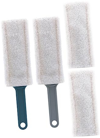 NIYANGLE Cepillo Para Polvo Reutilizable Lavable Para Limpieza De Persianas Hogar y Oficina Color Azul y Gris De Repuesto y Accesorios Para Eliminar Polvo
