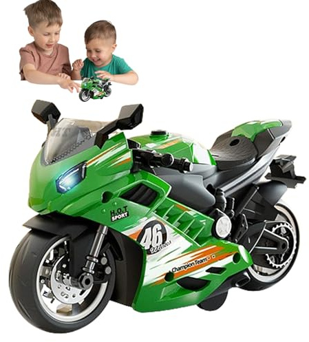 Cykelfigur, ljud och lätt cykel | Toy Electric Toy Motorcykelfigurpaket, barn, har avancerad ljud och lätt design, med äkta motorljud och batteri push-and-go cykelleksak för alla åldrar lätt design, o